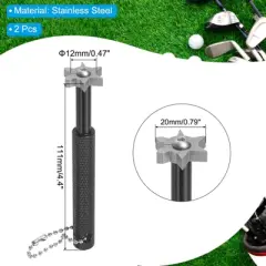 Unique Bargains Portable Alloy Steel High Hardness Ergonomic Design Golf Club Groove Sharpener 2 Pcs