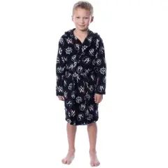 WWE Wresting Hero Logos Boys' Graphic Fleece Plush Hooded Robe Bathrobe Back
