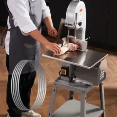 VEVOR Band Saw Blade, 83.5x0.63x0.02 inch, 5 PCS/Pack Meat Bandsaw Blades for Replacement, Carbon Steel Blade, Silver