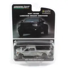 Greenlight Raw Chase Unit 1/64 2021 Dodge Ram Dually Pick-up Truck Limited Night Edition 51472-Chase