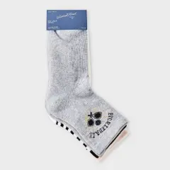 Women's Cushioned Striped 3pk Mid Crew Socks - Universal Thread&trade; 4-10