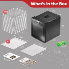 Magic Mill Food Dehydrator, 15 XL Stainless Steel Trays, 800W, Digital Timer, Adjustable Temp