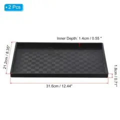 Unique Bargains Rectangular Plastic Reusable Fast Food Serving Tray 2 Pcs