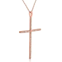 Pompeii3 3/4ct Diamond Cross 14K Rose Gold