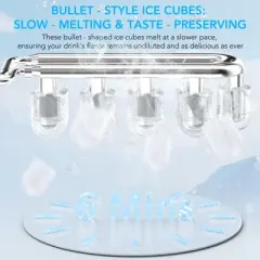 Kismile Ice Maker 26lb/Day Ice with 2 Sizes- Portable Bullet Ice Machine