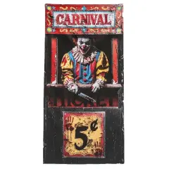 6 Ft. 6 3/4" Carnival Booth with Bloody Clown Door Curtain Halloween Decoration