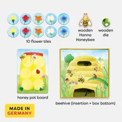 HABA My Very First Games - Hanna Honeybee - 2 Cooperative Color Games & Learning Toys for Toddlers 2-4 Years , Preschool Kids Games (Made in Germany)