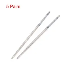 Unique Bargains Floral Pattern Stainless Steel Chopsticks 8.9" x 0.24" 5 Pairs