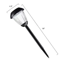 Nature Spring 16-in Stainless Steel Solar Garden Path Lights - Black, Set of 8