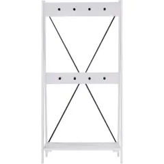 68" Solid Wood X Back Angled Hall Tree White Wash - Saracina Home