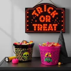 7.64" Witch Halloween Plastic Trick or Treat Pail Dark Pink - Hyde and EEK! Boutique&trade;