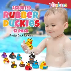Playbees Rubber Ducks - 12 Pack of Adorable Duckies