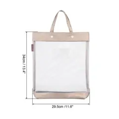 Unique Bargains Office Business Nylon Mesh Transparent Files Handbag
