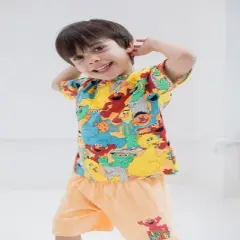 Sesame Street Oscar the Grouch Elmo Bert and Ernie Graphic T-Shirt and Shorts Outfit Set Infant to Little Kid