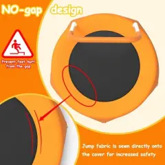 INFURNIC Trampolines 28inch Toddler Trampoline with Handle for Kids Indoor and Outdoor Fun, Orange, 27.5"*27.5"*30"