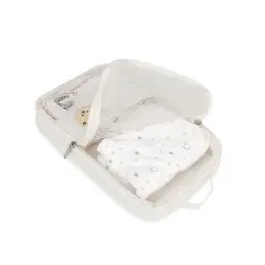 Itopfox 2-Pack Waterproof Diaper Organizer Pouches with Mesh Bag, Reusable and Washable for Cloth Diapers, White