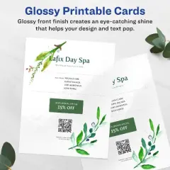 Avery Printable Rectangle Cardstock, 8.5" x 11", Glossy White Cardstock, Laser/Inkjet Cards, 10 Total