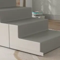 INFURNIC Baby and Toddler Learning Toys Soft Foam Climbing Play Set For Active Play Development, Light Gray, 57.9"*19.3"*18.5"