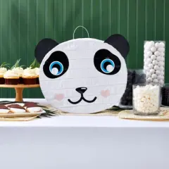 Blue Panda Small Panda Pinata, Kids Panda Birthday Party Supplies, Animal Baby Shower Decorations, 14.6 x 3.0 x 12.4 In