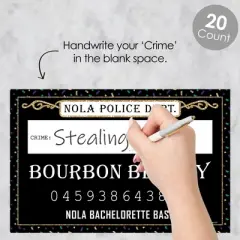 Big Dot of Happiness Nola Bride Squad - New Orleans Bachelorette Party Mug Shots - Photo Booth Props Mugshot Signs - 20 Count