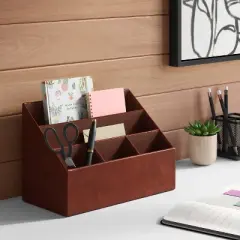 Faux Leather 5 Slot Desktop Organizer - Threshold&trade;