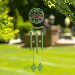 Dawhud Direct 37" H Lotus Medallion Wind Chimes for Outside - For Her