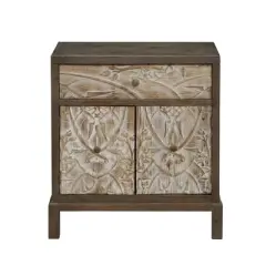 Knight 1 Drawer 2 Door Cabinet Weathered Natural/Brown - Treasure Trove Accents