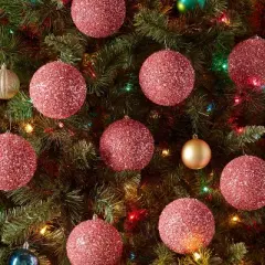 9pc Tinsel Ball Christmas Tree Ornament Set - Wondershop&trade;