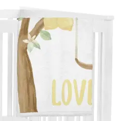 Sweet Jojo Designs Girl Baby Milestone Blanket Lemon Yellow Green and Beige