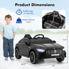 Costway 12V Kids Ride on Car w/Remote Rocking Function Transport Wheels Lights & Music White/Black