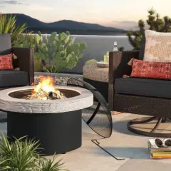 32" Stack Stone Wood Burning Outdoor Fireplace with Spark Screen - Threshold&trade;