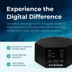 Adaptive Sound Technologies LectroFan Classic White Noise Machine - Global Power Edition with Adaptors for US, UK & EU - Black