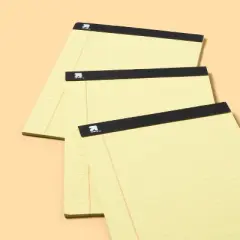3pk Legal Pads 50 Sheets/Pack - up&up&trade;: White & Yellow, 8.5x11 Inch, Law Ruled, Tape Binding, Back-To-School Essentials