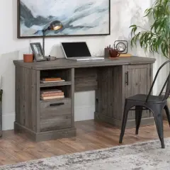 Sauder Aspen Post Computer Desk Pebble Pine
