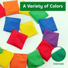 Joyfy 16 Pcs Cornhole Bags for Tossing , 4.7&rdquo; x 4.7&rdquo; Durable Bean Bags Toss Game Set, Outside Lawn Yard Party Game for Kids & Adults