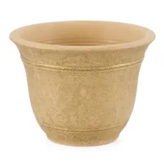 HC Companies Sierra 10 Inch Self Watering Round Plastic Flower Garden Planter Pot Container for Gardening Purposes, Arizona Sand (2 Pack)