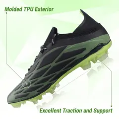 Vizari Provo Adult Firm Ground Soccer Shoes for Men and Women | Transparent Studs Football Shoes for Better Traction