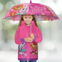 Paw Patrol Girl&rsquo;s Raincoat and Umbrella Set, Kids Ages 2-7