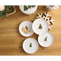 Melrose Ceramic Pine Tree Plate (Set of 4)