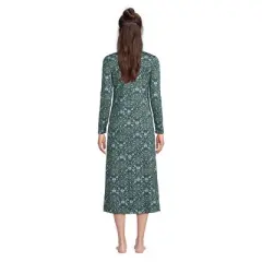 Lands' End Women's Cotton Long Sleeve Midcalf Nightgown