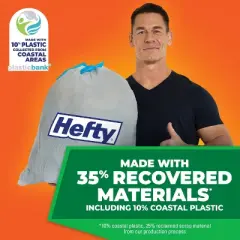 Hefty Ultra Strong Tall Kitchen Drawstring Trash Bags - Seaside Breeze - 13gal - 50ct