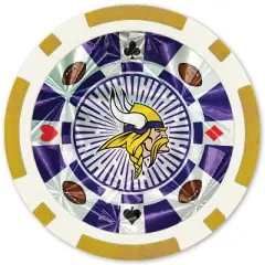 MasterPieces Casino Style 20 Piece 11.5 Gram Poker Chip Set NFL Minnesota Vikings Gold Edition