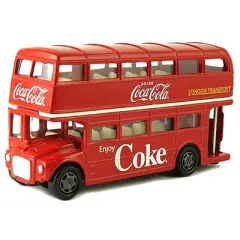 1960 Routemaster London Double Decker Bus Red "Coca-Cola" 1/64 Diecast Model by Motorcity Classics