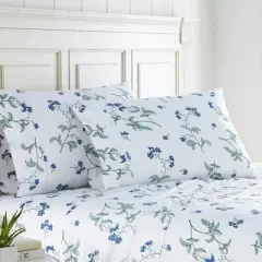 Southshore Fine Living Myosotis Collection Set of 2 Pillowcases, 300 Thread-Count Cotton Sateen