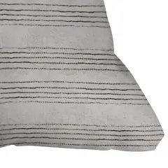 Holli Zollinger Linen Stripe Rustic Outdoor Throw Pillow Black/White - Deny Designs