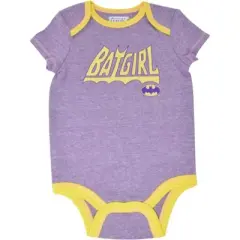 DC Comics Justice League Wonder Woman Baby Girls 3 Pack Bodysuits Newborn to Infant