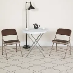 Flash Furniture 2 Pack HERCULES Series Curved Triple Braced & Double Hinged Fabric Upholstered Metal Folding Chair