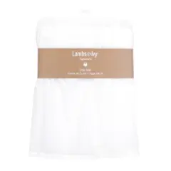 Lambs & Ivy Signature White Cotton Voile Ruffled Crib Skirt