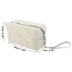 Unique Bargains Women's Portable Solid Color Faux Pearls Makeup Bag 1 Pc