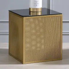 Dervock Glass Top Side Table with Glass Top - miBasics